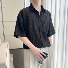 Load image into Gallery viewer, Summer Pleated Three-quarter Sleeve Shirt
