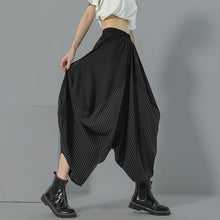 Load image into Gallery viewer, Striped Paneled Wide-leg Irregular Trousers
