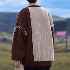 Patchwork Contrasting Color Pullover Sweater