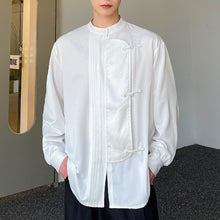 Load image into Gallery viewer, Retro Buttoned Stand Collar Casual Shirt
