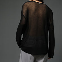 Load image into Gallery viewer, Micro-perforated Long-sleeved Ultra-thin Knitted T-shirt
