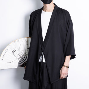 Three-quarter Sleeve Loose Tie Cardigan