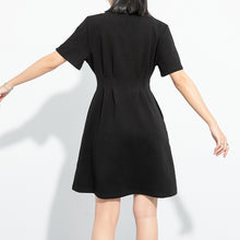 Load image into Gallery viewer, Polo Neck Pleated Casual Dress
