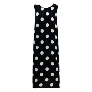 Backless Drawstring Polka Dot Dress