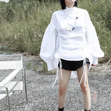 Load image into Gallery viewer, Drawstring Lantern Collar Dress
