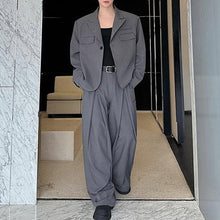 Load image into Gallery viewer, One-button Suit Jacket Pleated Wide-leg Pants Two-piece Suit
