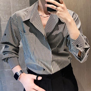 Striped Shirt Irregular Shirt