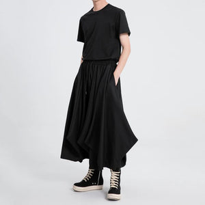 Black Loose Irregular Pants Hakama