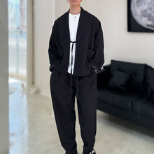 Load image into Gallery viewer, Solid Color Loose Jacket Casual Trousers Two-piece Suit
