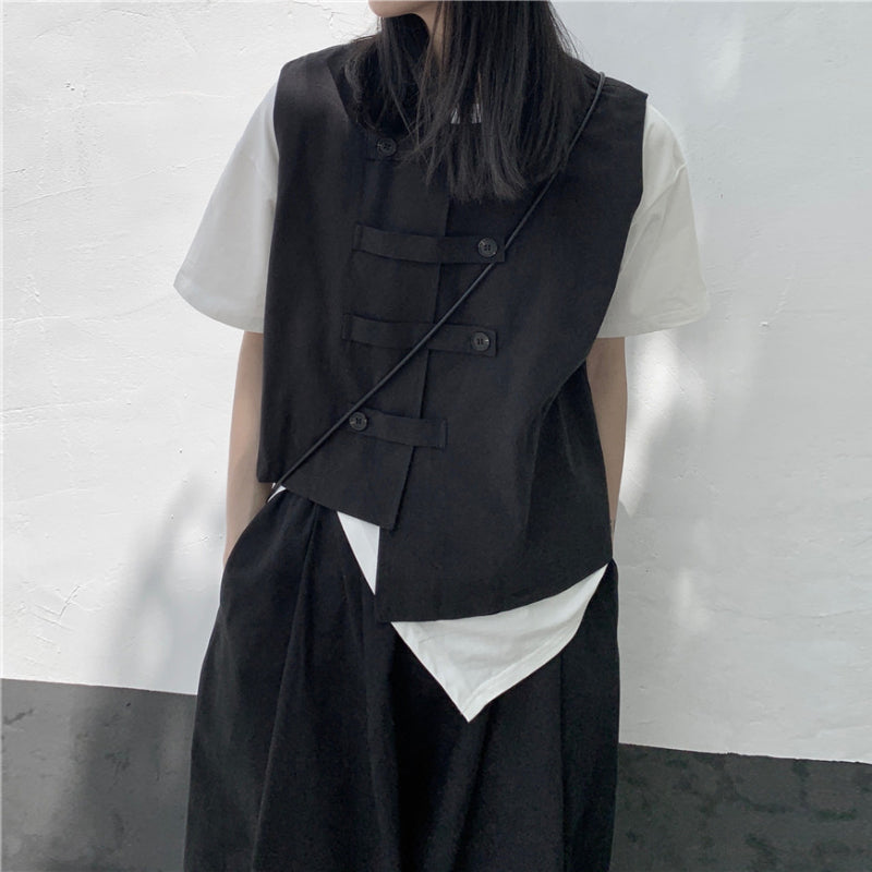 Irregular Strap Casual Vest