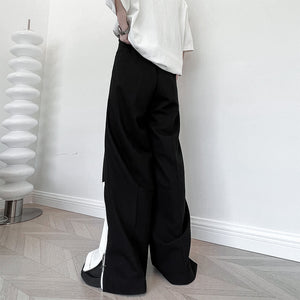 Contrast Color Casual Loose Trousers