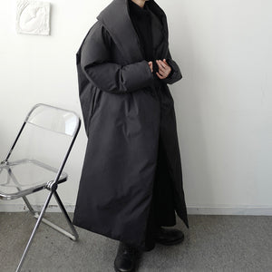 Hooded Cotton Loose Knee-length Cape Coat