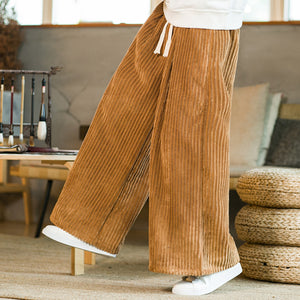 Thickened Corduroy Wide-leg Straight Pants