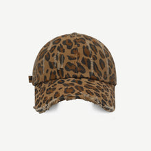 Load image into Gallery viewer, Leopard Print Ripped Baseball Cap
