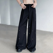 Load image into Gallery viewer, Pearl Rivets Wide-Leg Straight  Pants
