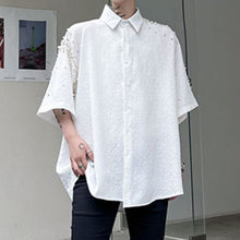 Load image into Gallery viewer, Hidden Texture Beaded Short-sleeved Shirt
