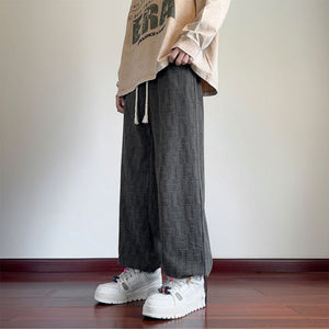 Straight Striped Corduroy Loose Wide Leg Casual Pants