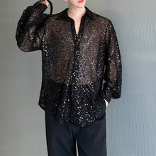 Load image into Gallery viewer, Hollow Loose Sequin Shirt
