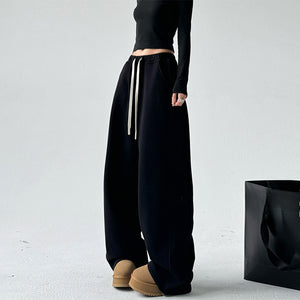 High Waist Wide Leg Thickened Straight Pants