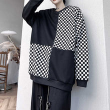 Load image into Gallery viewer, Checkerboard Panel Color Contrast Long Sleeve T-Shirt
