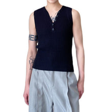 Load image into Gallery viewer, V-Neck Sleeveless Cropped Knit Vest
