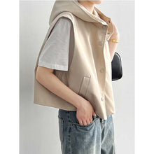 Load image into Gallery viewer, Casual Hooded Cropped Vest
