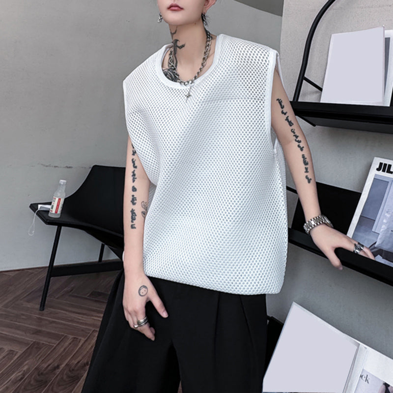 Hollow Round Neck Casual Vest