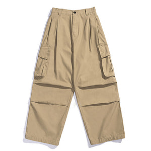 Solid Color Multi-Pocket Cargo Pants