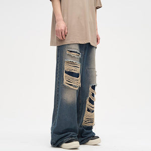 Ripped Loose Straight Pants