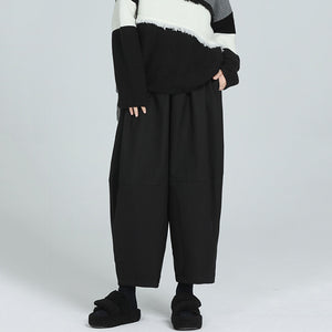 Loose High-waisted Casual Lantern Cropped Pants