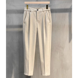 Straight Slim Woolen Casual Pants