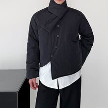 Load image into Gallery viewer, Retro Irregular Placket Scarf Cotton Jacket
