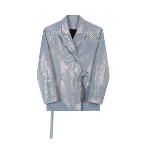 Sequined Lace-Up Stage Blazer