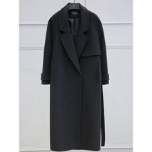 Load image into Gallery viewer, Black Woolen Loose Coat
