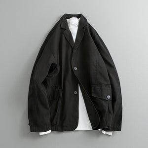 Loose Cotton Suit Collar Jacket