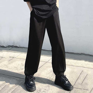 High Waist Elastic Drawstring Harem Pants