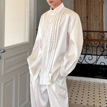 Load image into Gallery viewer, Lapel Hand-beaded Satin Shirt
