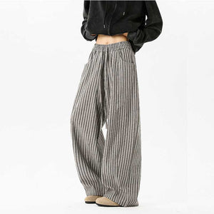 Vertical Striped Loose Straight Pants