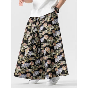Straight Culottes, Loose Printed Trousers