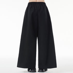 Zip Casual Straight Wide Leg Pants