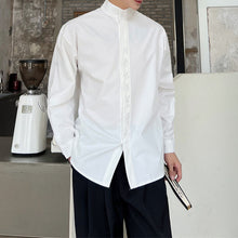 Load image into Gallery viewer, Solid Color Retro Small Stand Collar Shirt
