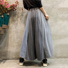 Load image into Gallery viewer, Color Block Denim Wide Leg Pants
