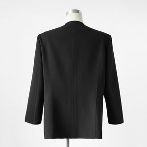 Hand-sewn Raw-edge Collarless Suit Jacket Loose-fitting Pants Two-piece Suit