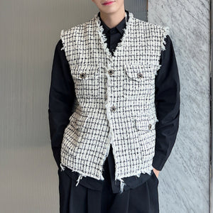 Houndstooth Tweed Vest