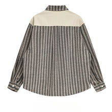 Load image into Gallery viewer, Japanese Fake Two-piece Striped Workwear Shirt
