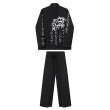 Load image into Gallery viewer, Bamboo Embroidered Button Down Shirt and Trouser Suit
