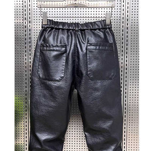 Loose Straight Leather Pants