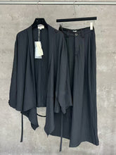 Load image into Gallery viewer, Retro Deconstructed Windbreaker Irregular Cardigan Elastic Waist Wide Leg Pants
