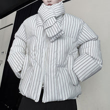 Load image into Gallery viewer, Striped Scarf Thick Cotton Coat
