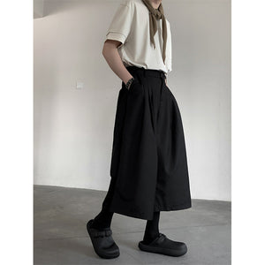 Wide-leg Cropped Casual Trousers